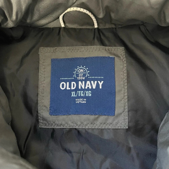 Old Navy Frost Free Stainless Dark Gray Collared Puffer Vest Xlarge Men’s - Picture 8 of 10
